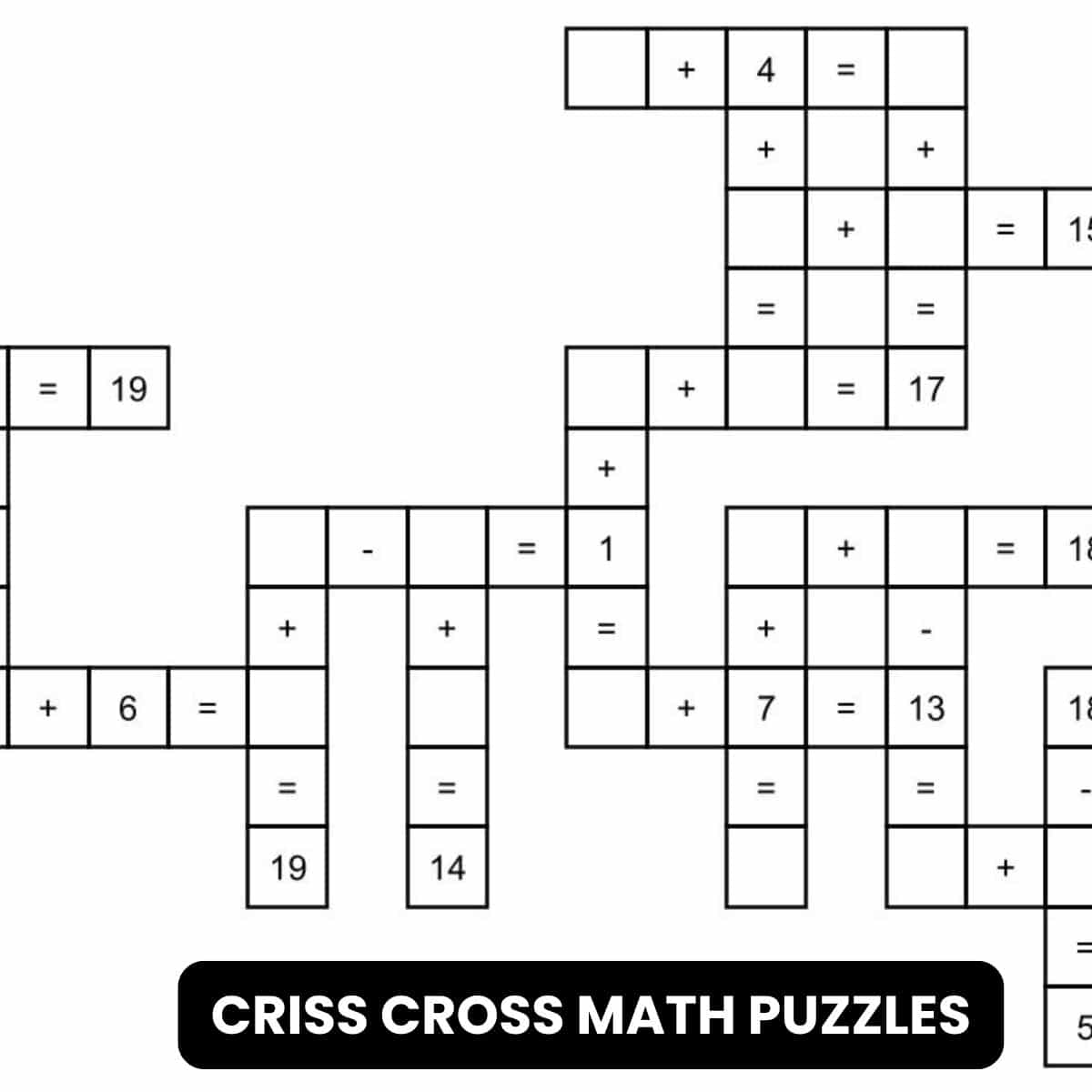 criss cross math equation puzzles.