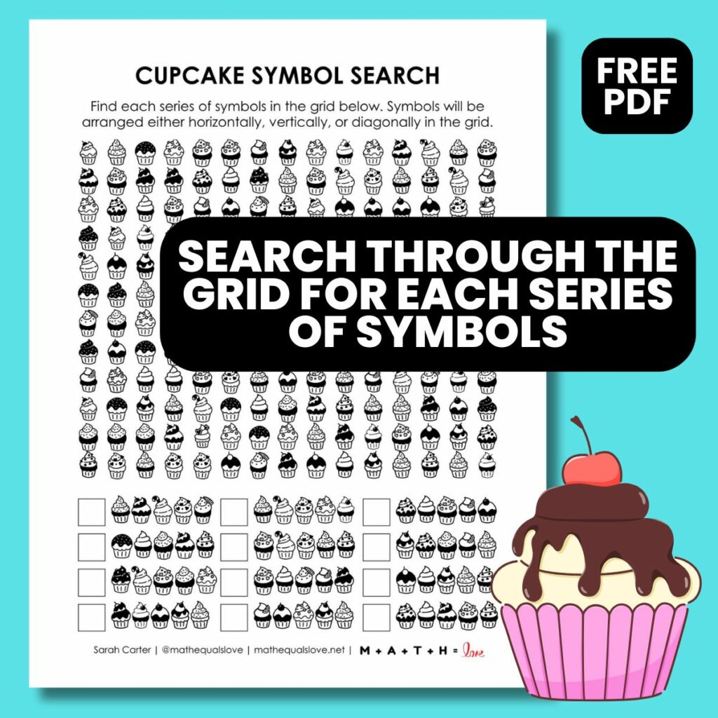 cupcake symbol search puzzle.
