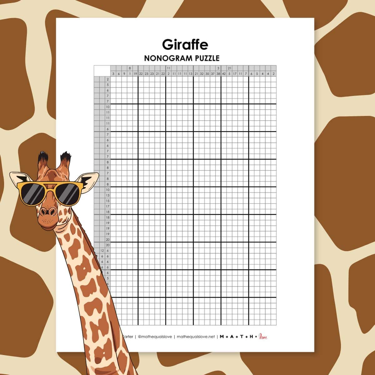 giraffe nonogram logic puzzle.