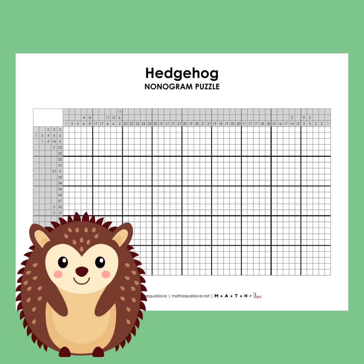 hedgehog nonogram logic puzzle.