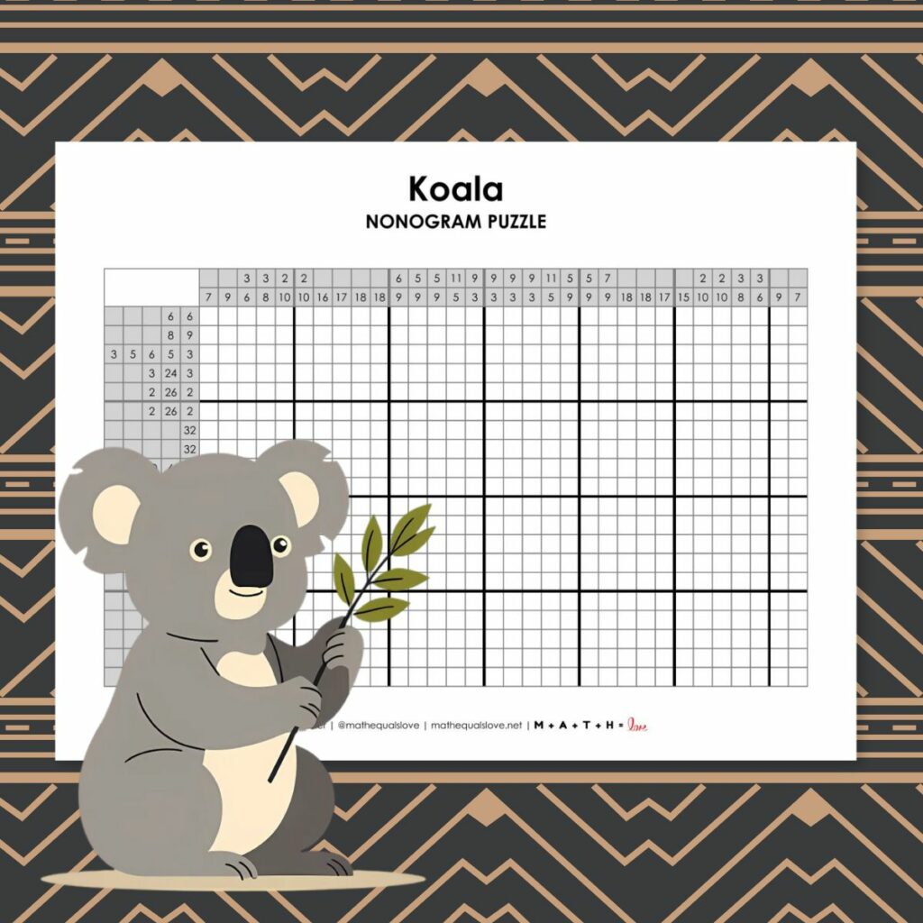 koala nonogram logic puzzle.