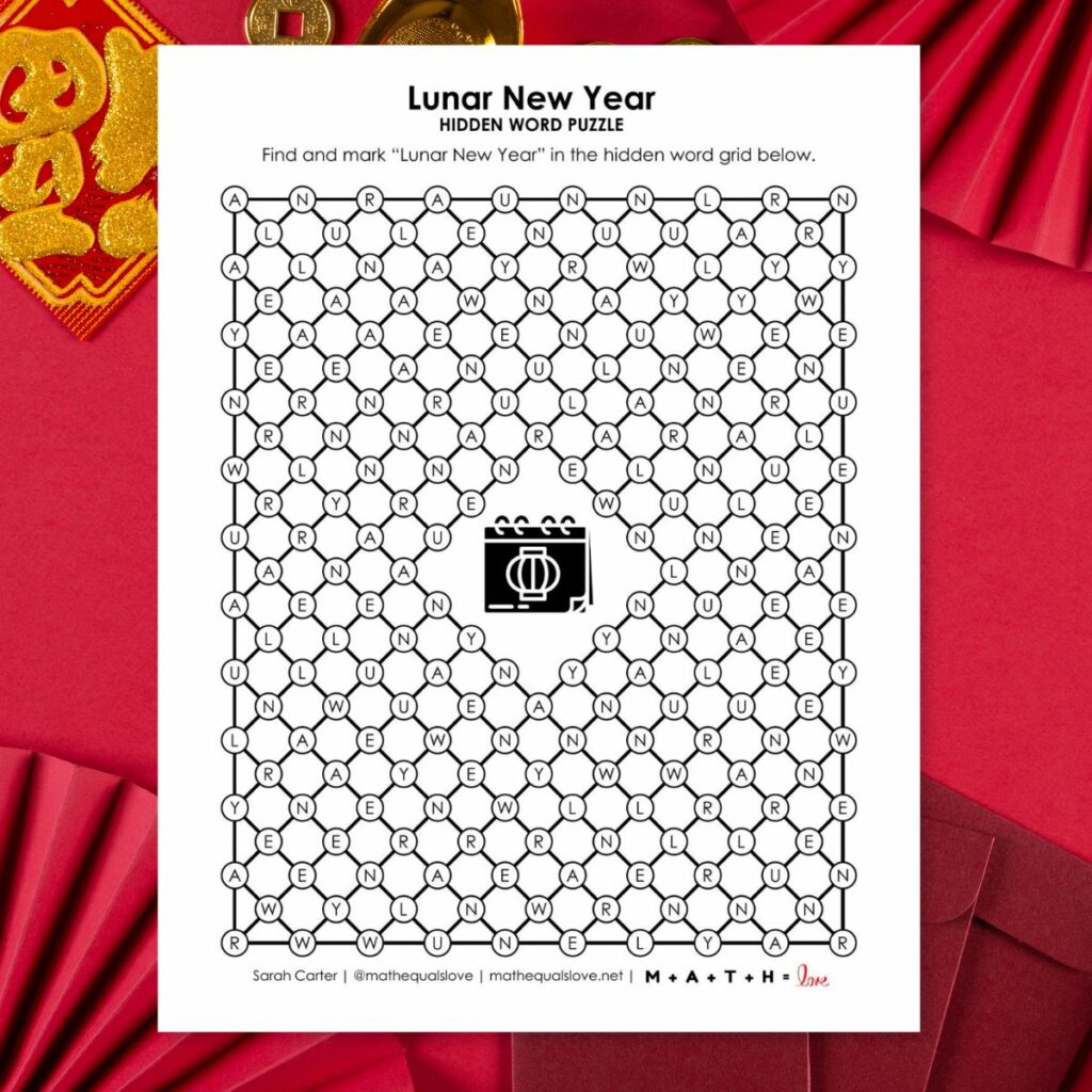 lunar new year hidden word puzzle.