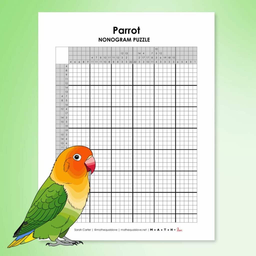 parrot nonogram puzzle.