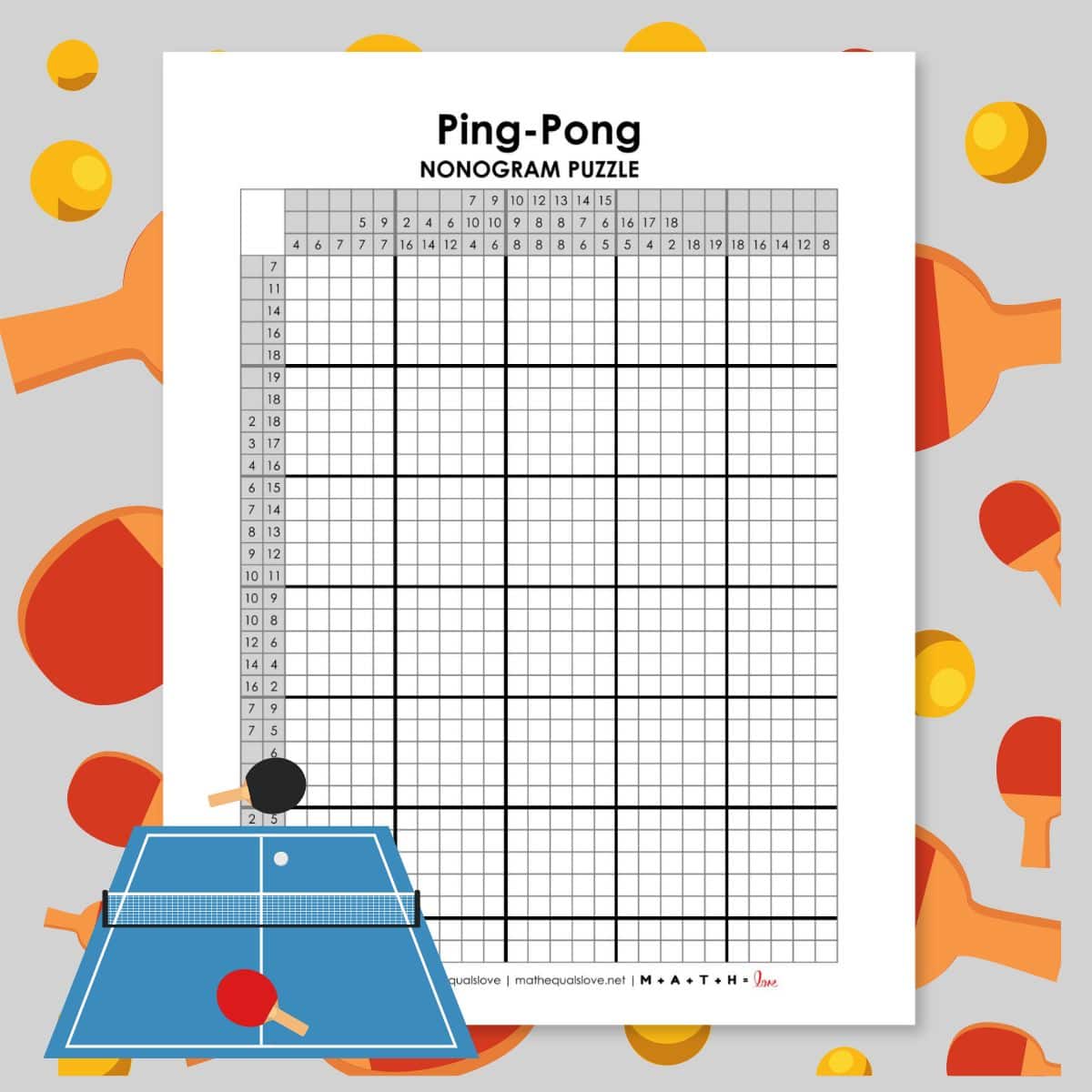 ping-pong nonogram puzzle.