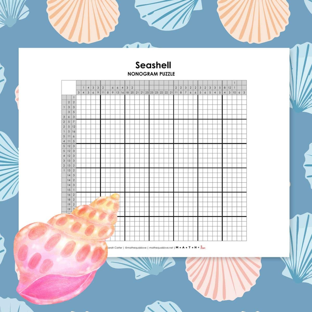 seashell nonogram puzzle.