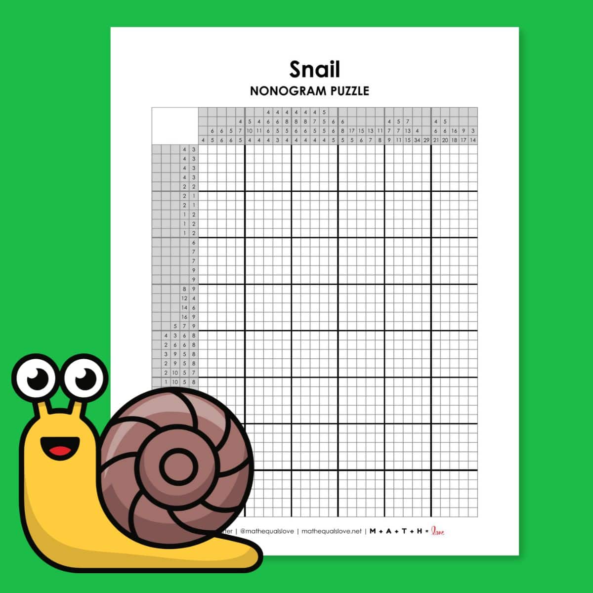 snail nonogram puzzle.