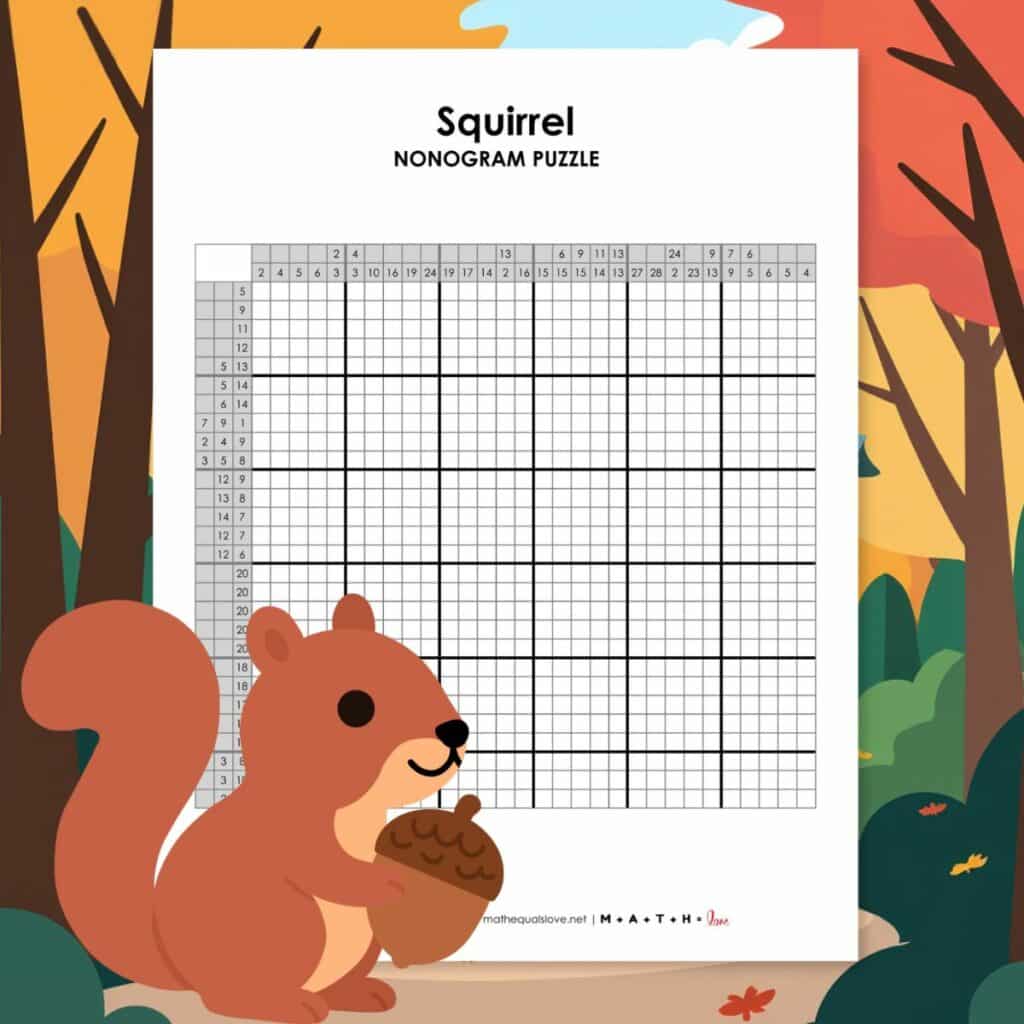 squirrel nonogram puzzle.
