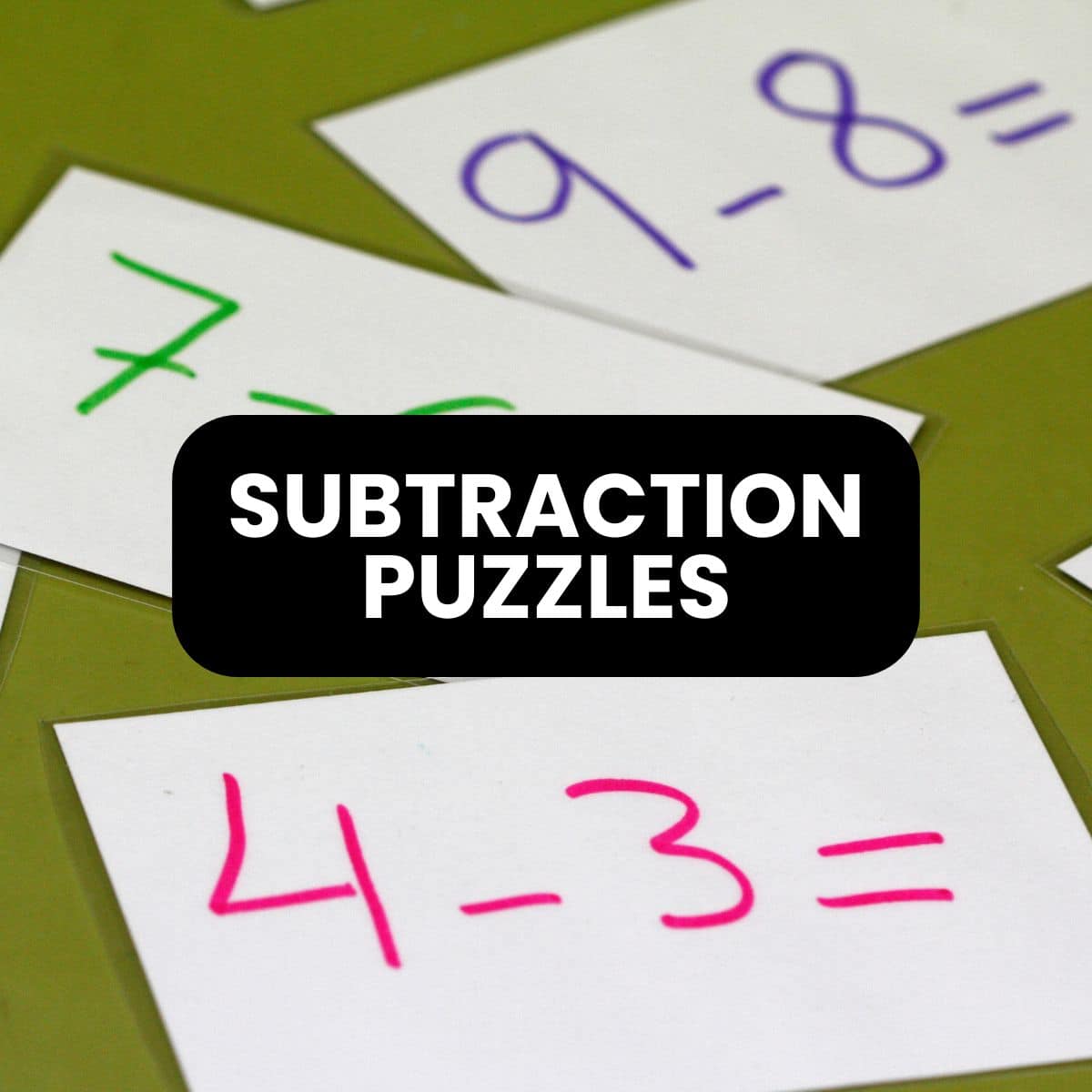 subtraction math puzzles for the classroom.