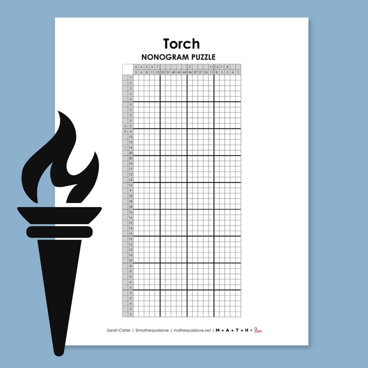 torch nonogram puzzle for the olympics.