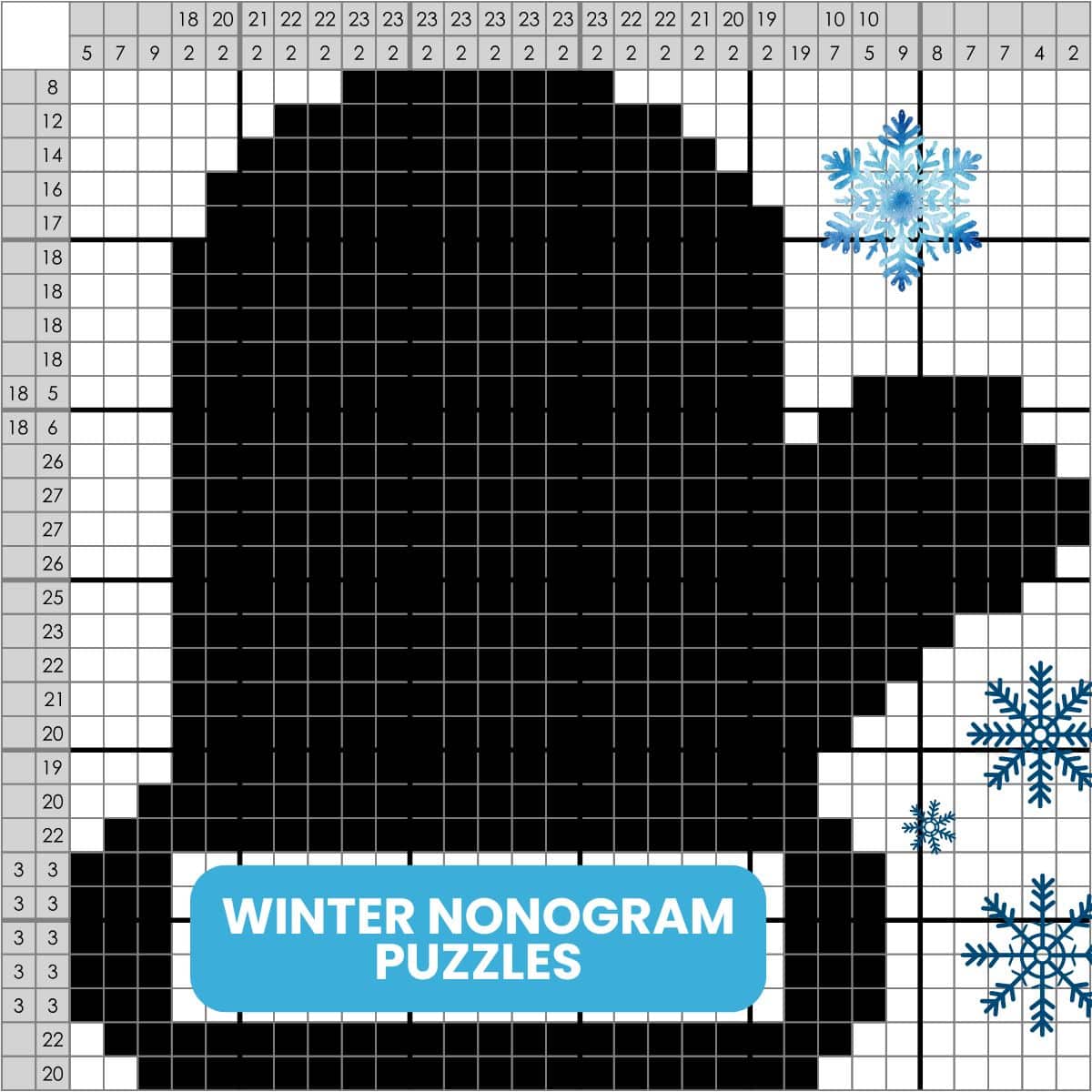 winter nonogram puzzles free printable pdf.