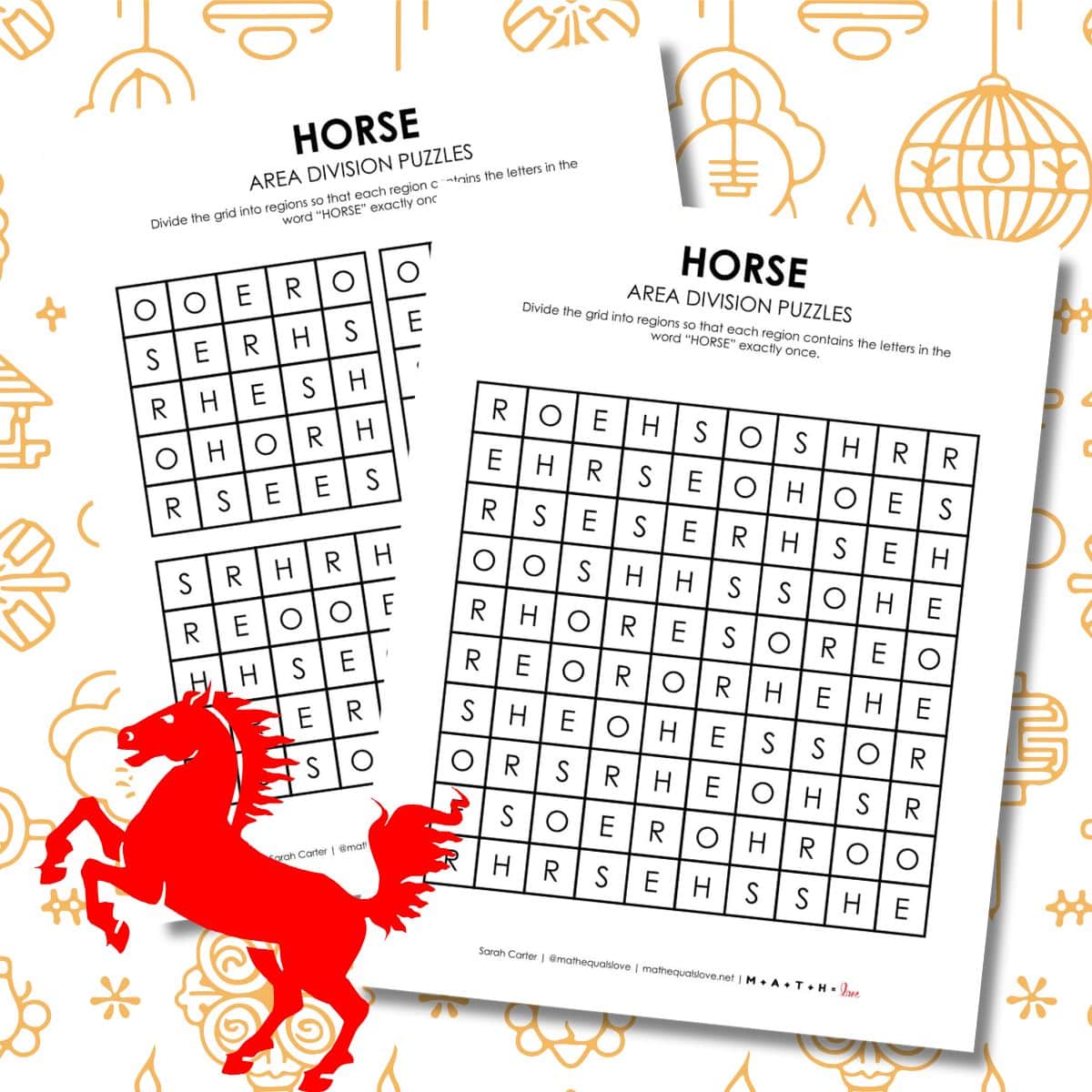 year of the horse area division puzzles.