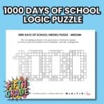 1000 days of school hidoku puzzle activity for 5th grade.