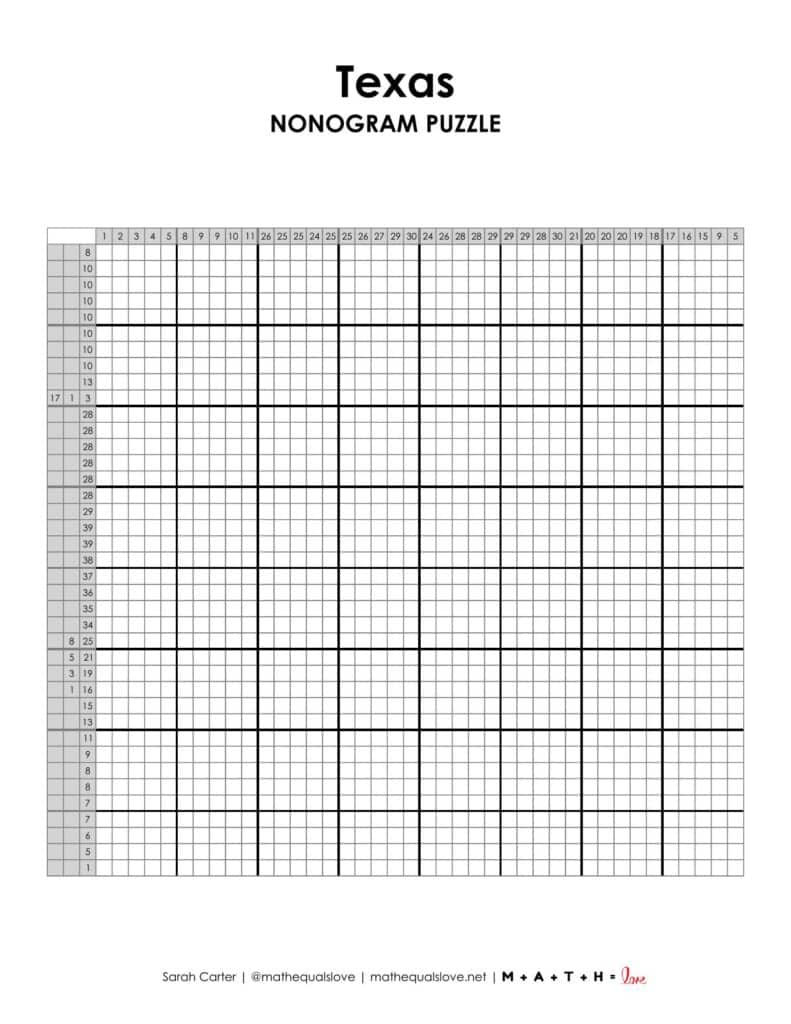 texas nonogram puzzle.
