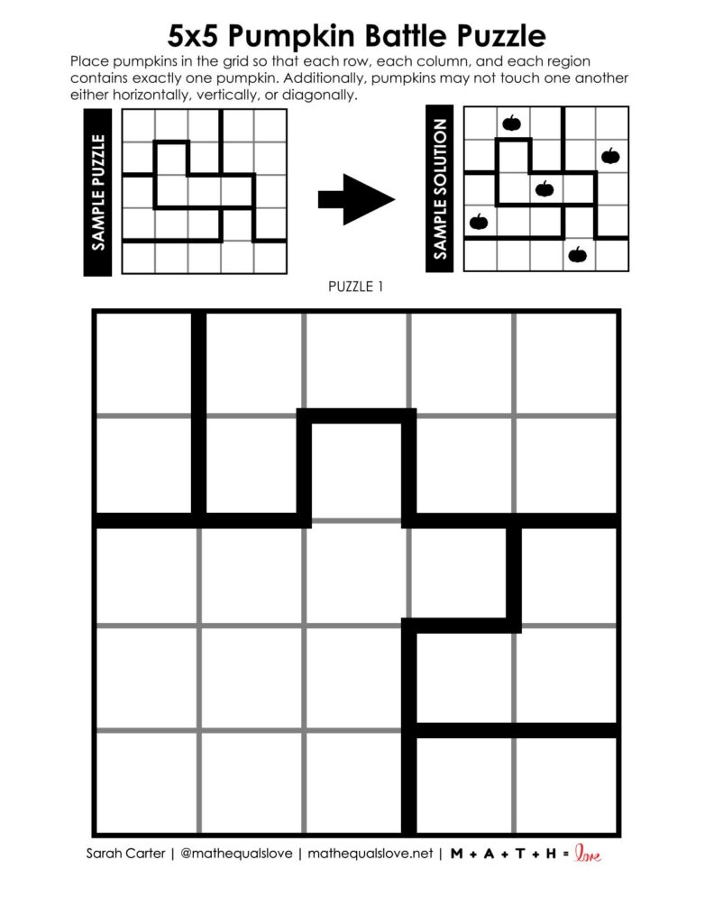 pumpkin battle logic puzzle screenshot.
