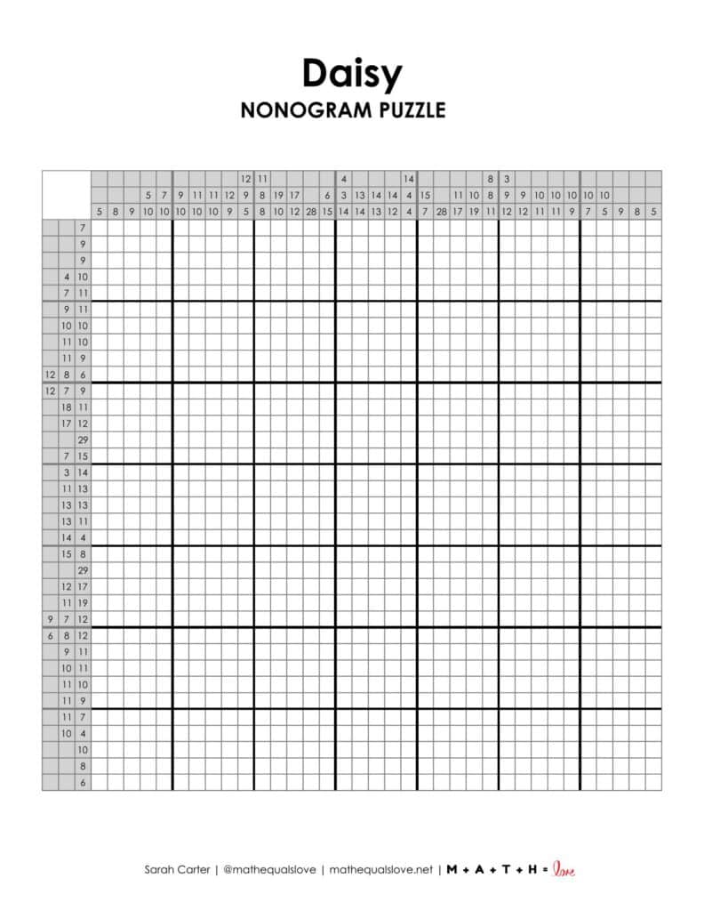 daisy flower nonogram puzzle.