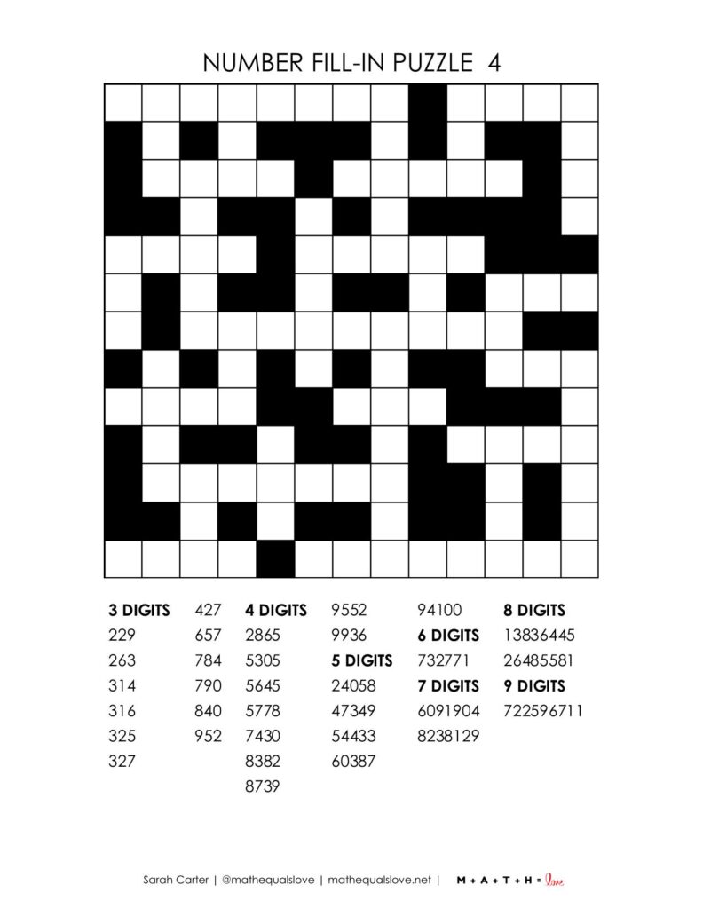 screenshot of 13x13 number fill-in puzzle free printable pdf.