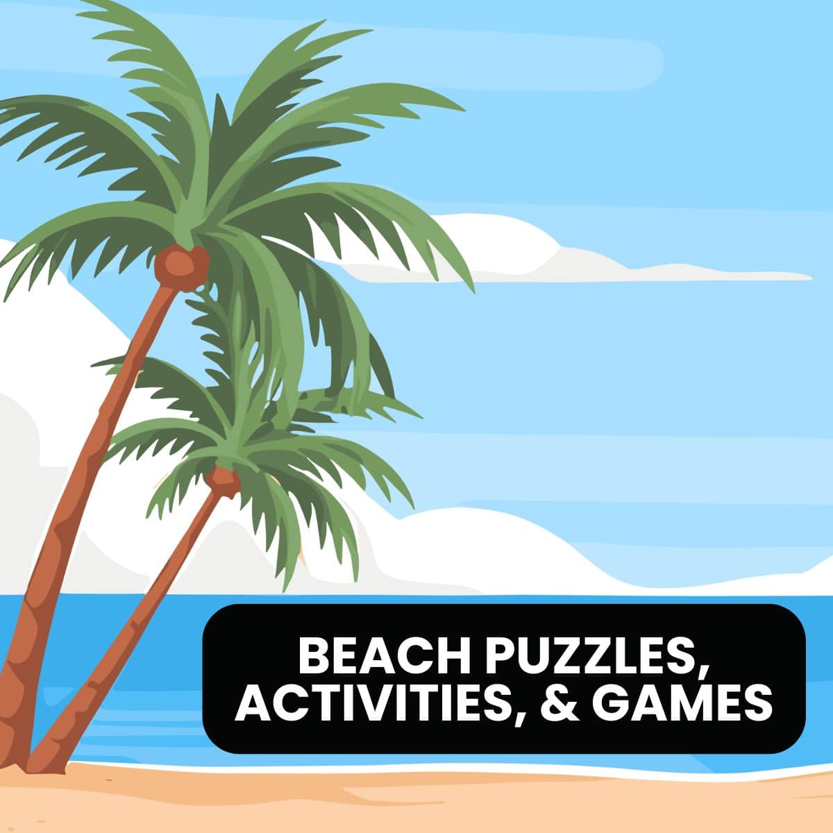 beach puzzles, activities, and games for the classroom.