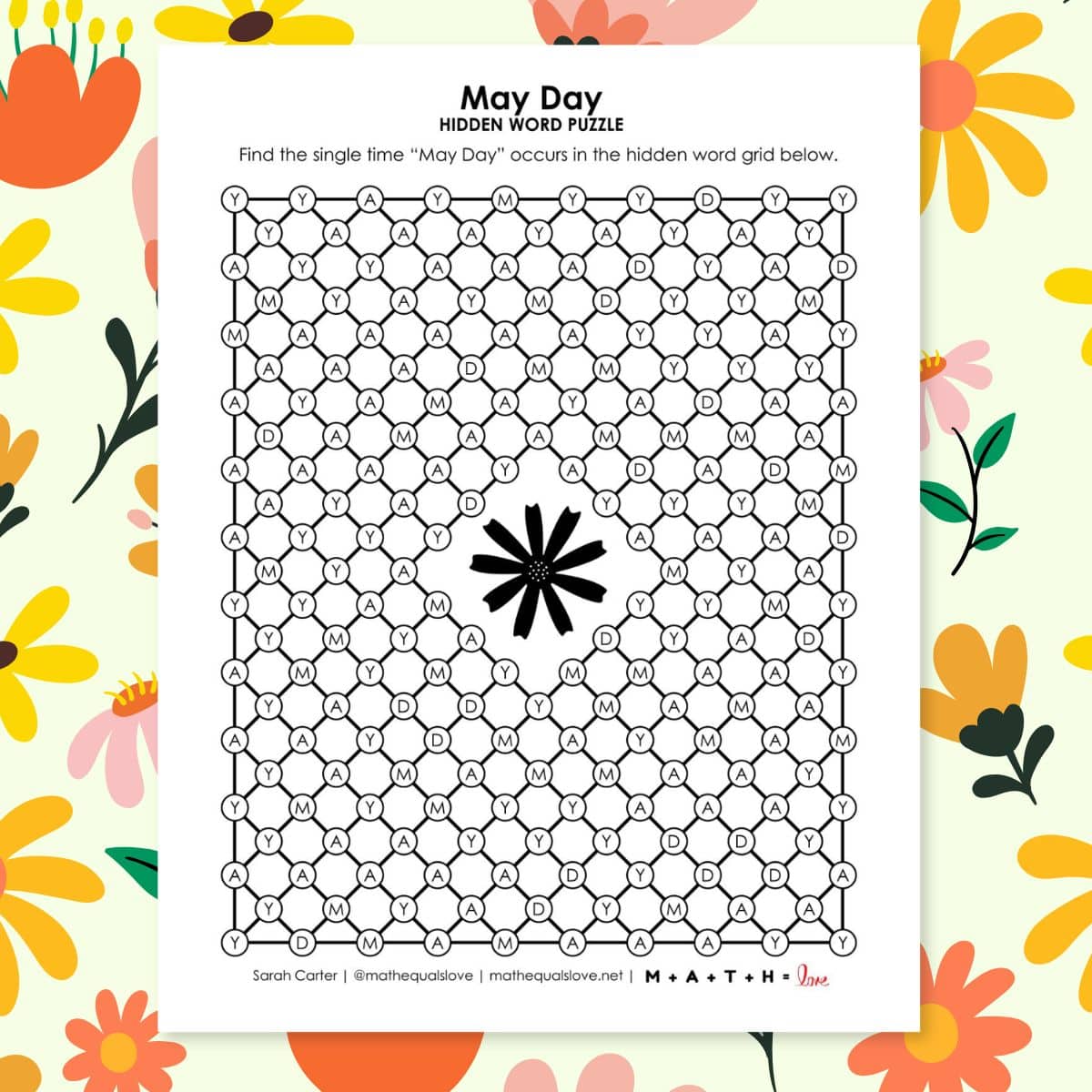 may day hidden word puzzle.