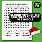 santa hat christmas search puzzle.