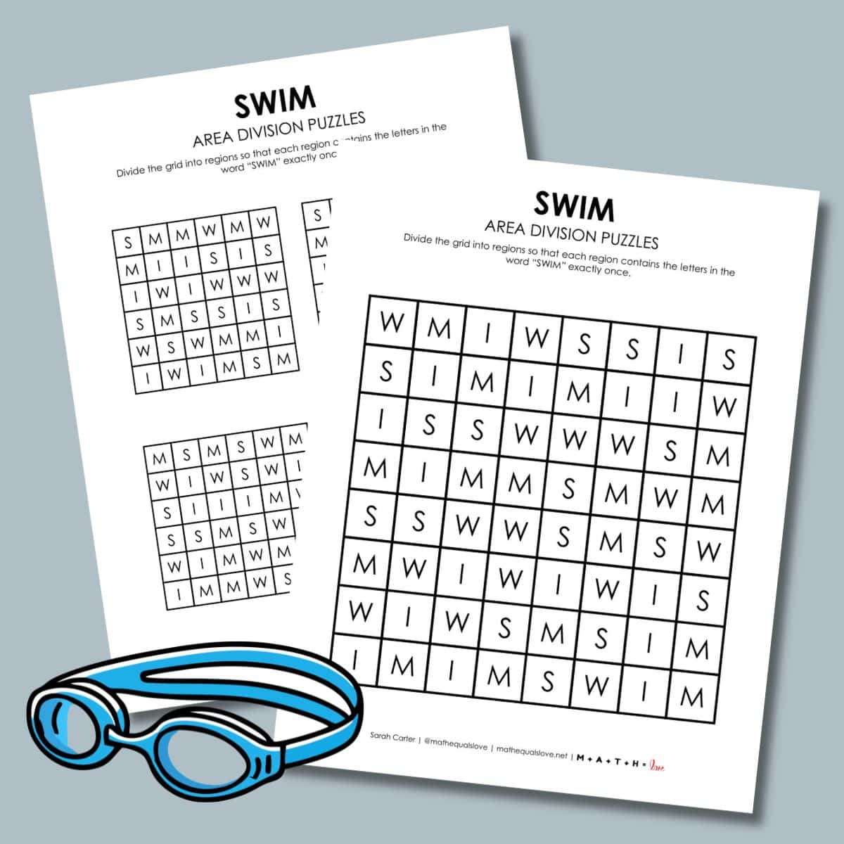 swim area division logic puzzles.