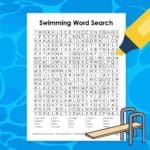 swimming word search puzzle.