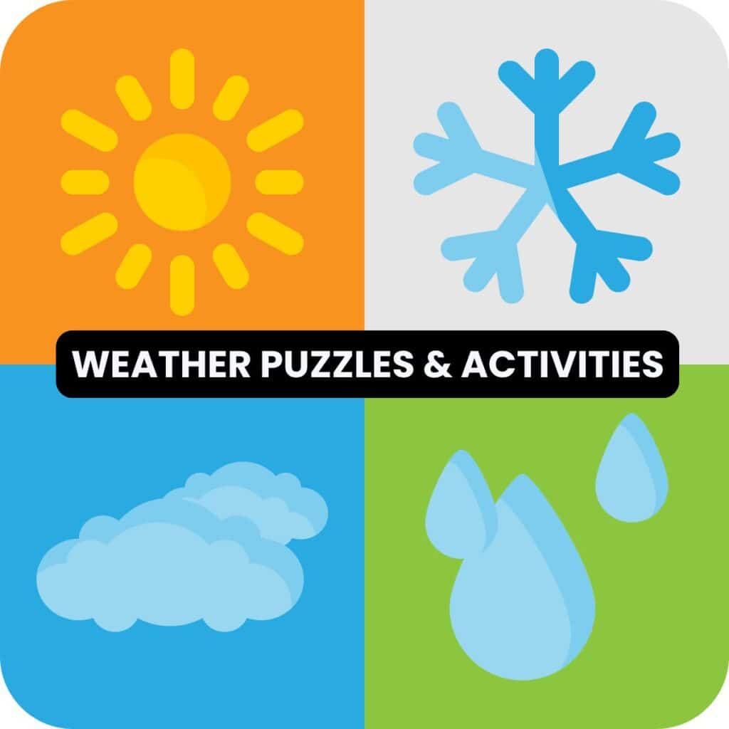 weather-related puzzles and activities for the classroom.