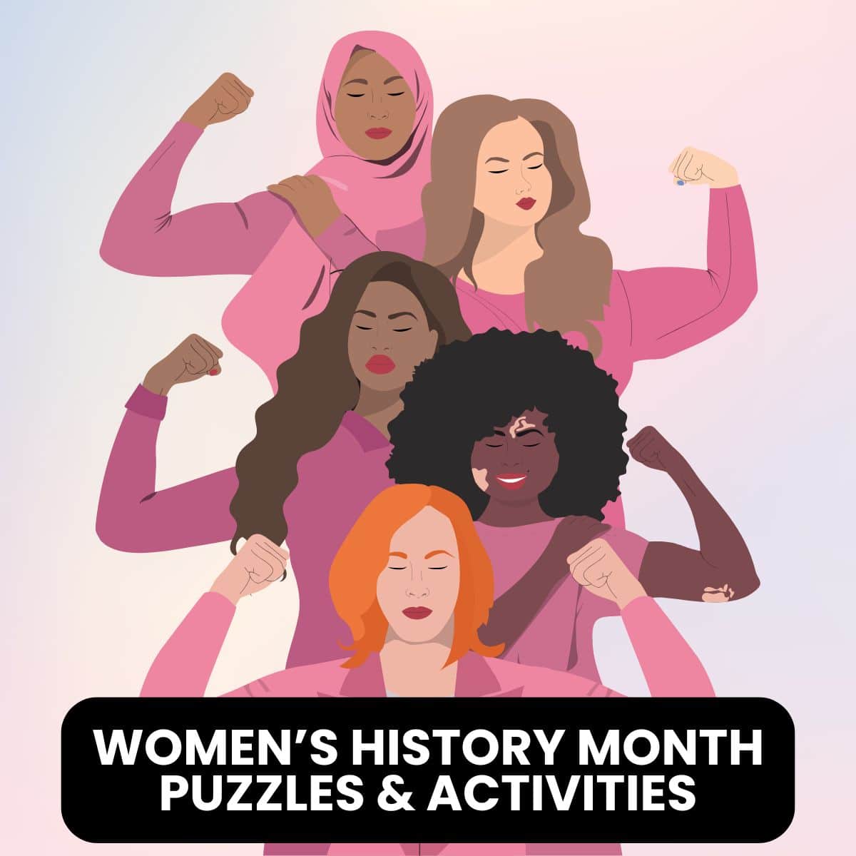 free printable women's history month puzzles and activities for the classroom.