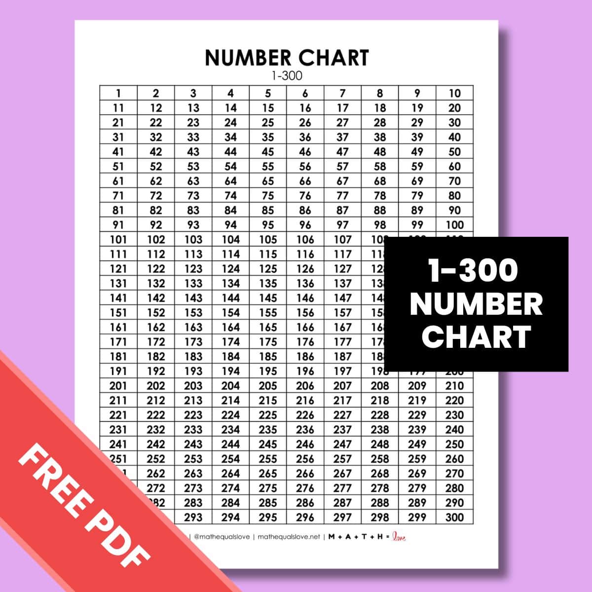 free printable 300 number chart pdf.