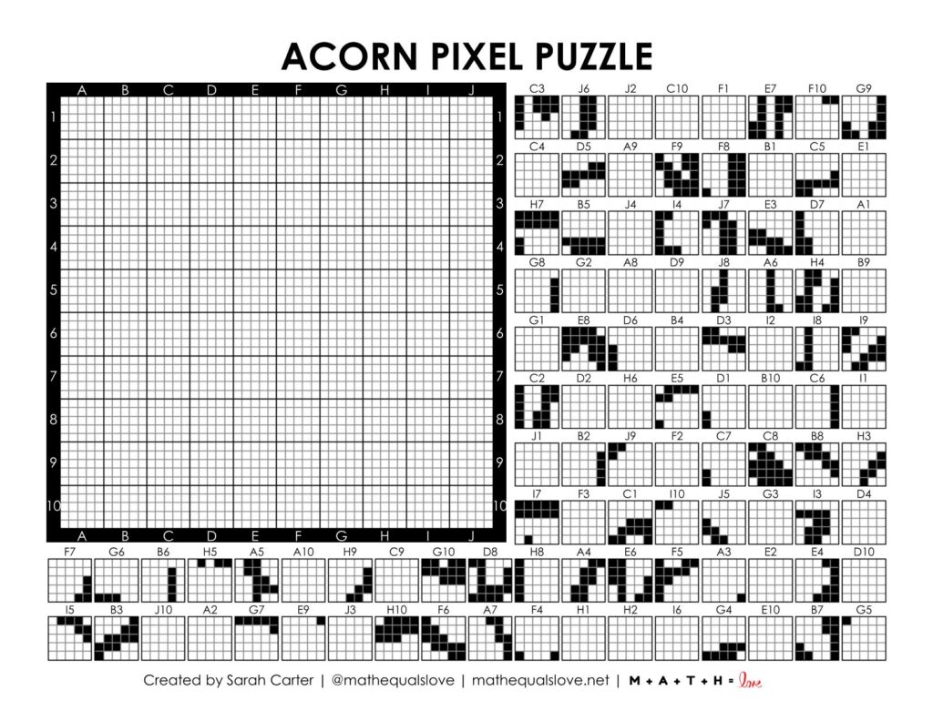 acorn pixel puzzle for fall.