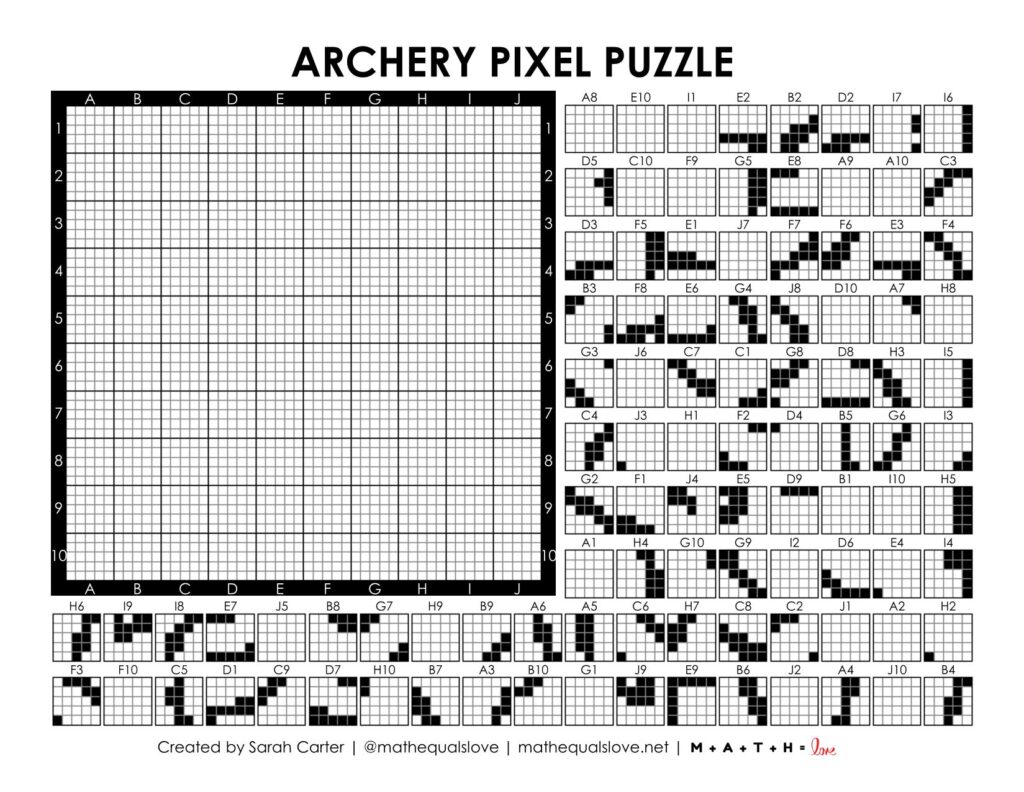 screenshot of archery pixel puzzle.