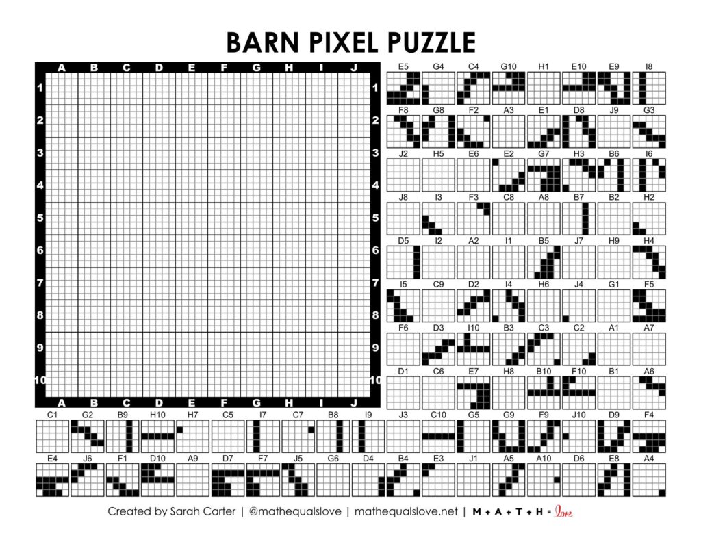 screenshot of barn pixel puzzle.