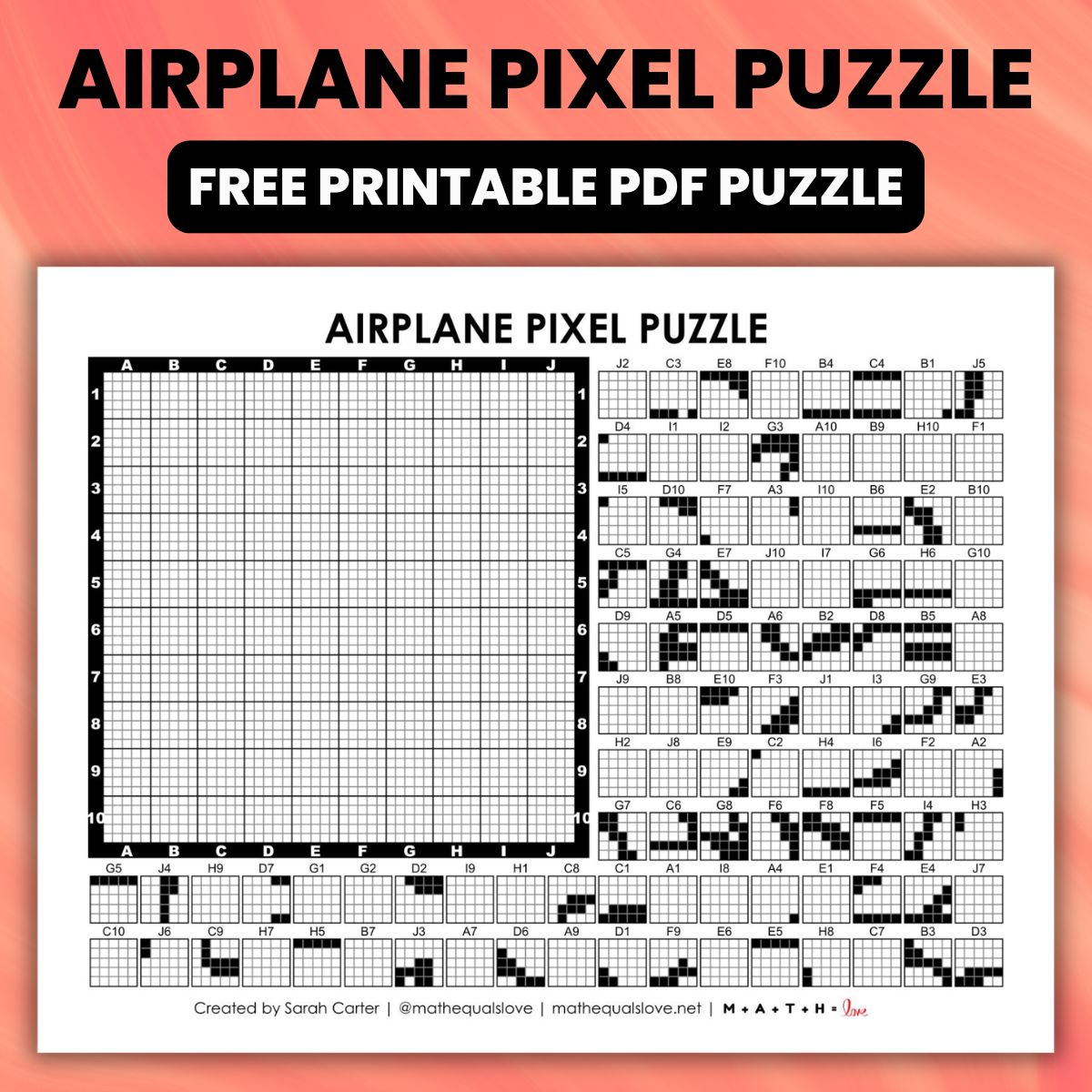airplane pixel puzzle activity pdf.