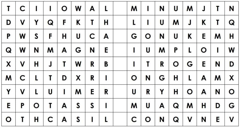 example puzzle of alphabet soup.