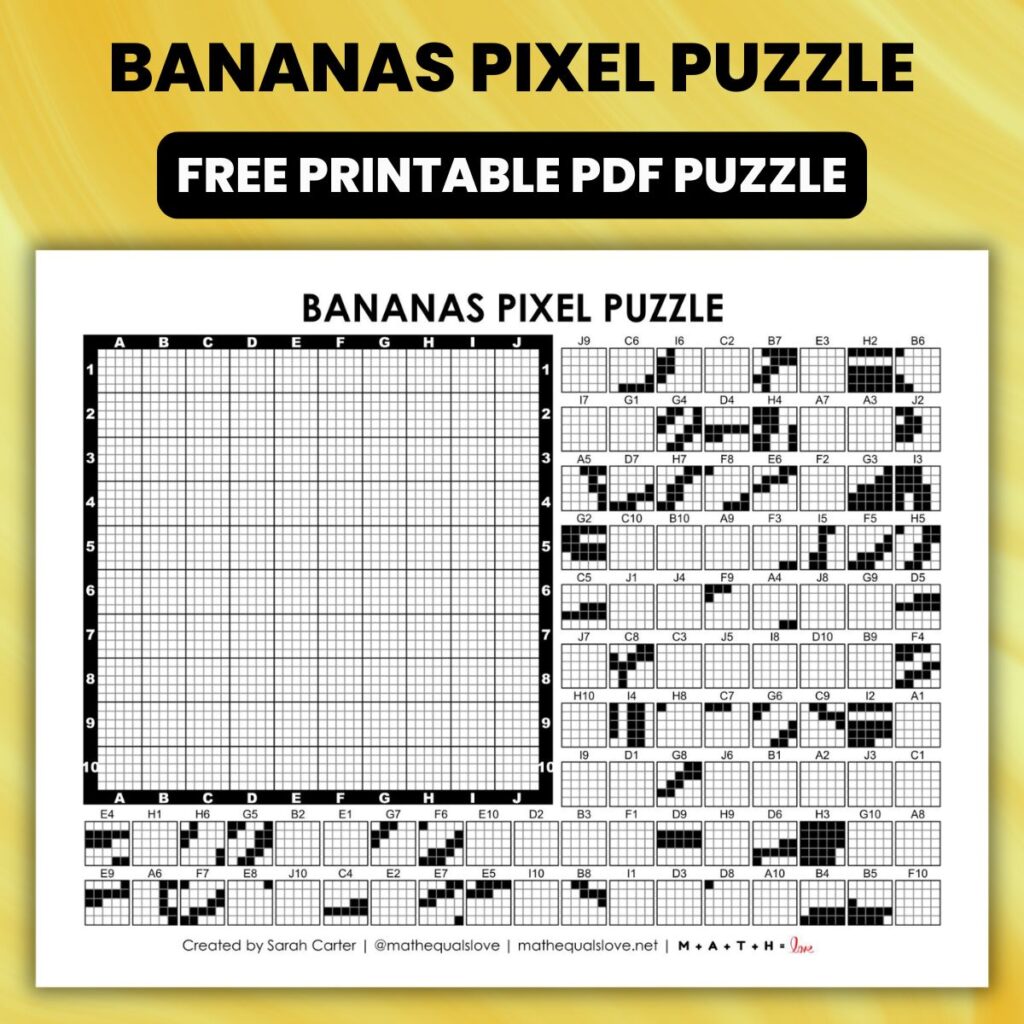 bananas pixel puzzle pdf.