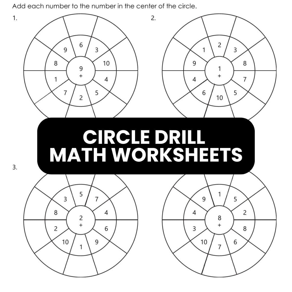circle drill math worksheets.