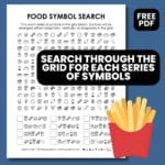 food symbol search puzzle.