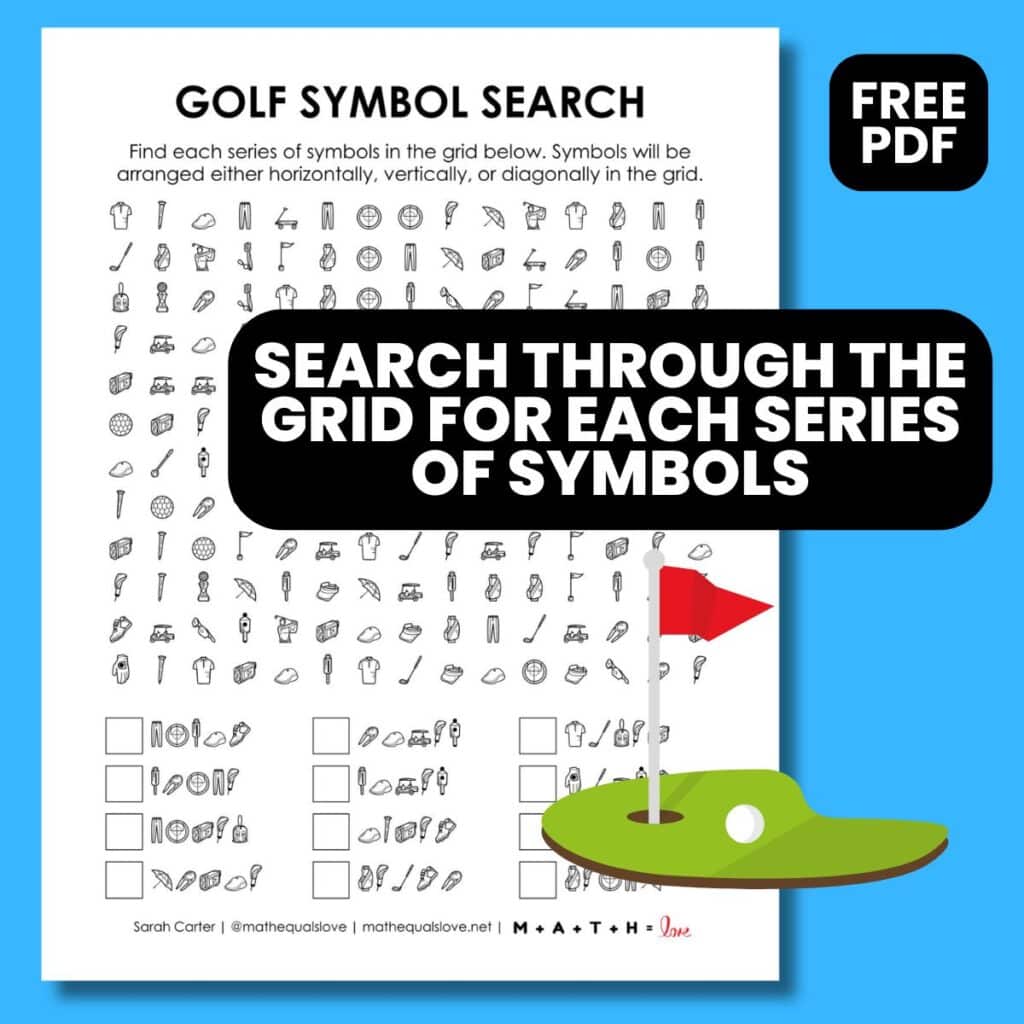 golf symbol search puzzle.