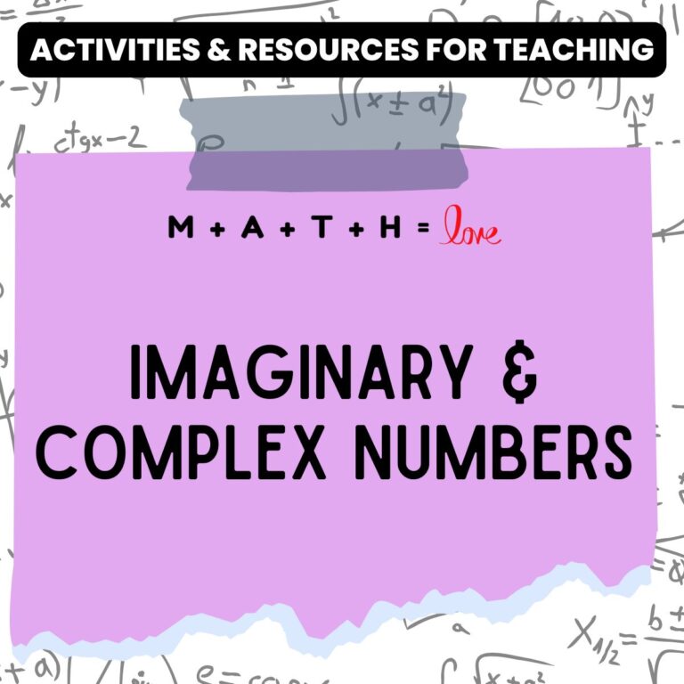 Imaginary and Complex Numbers Activities and Teaching Resources | Math ...