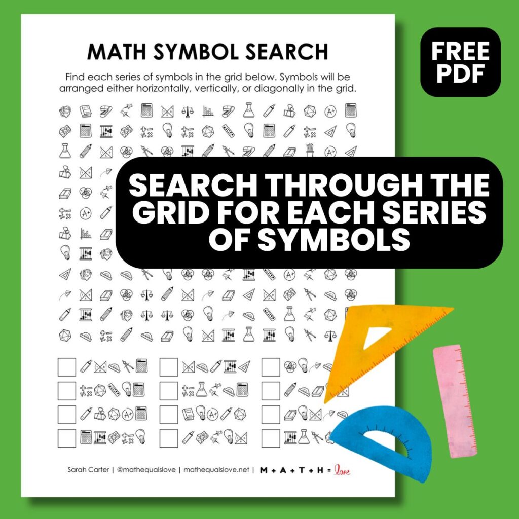 math symbol search puzzle.