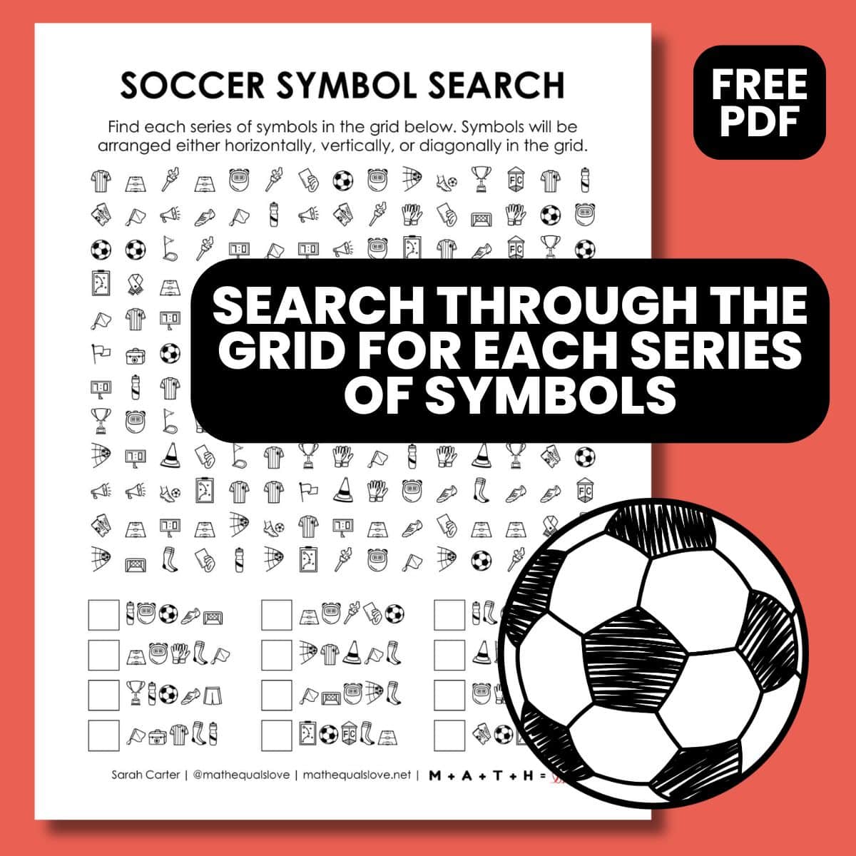 soccer symbol search puzzle.