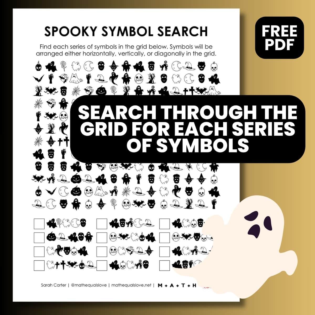 spooky symbol search puzzle for halloween.