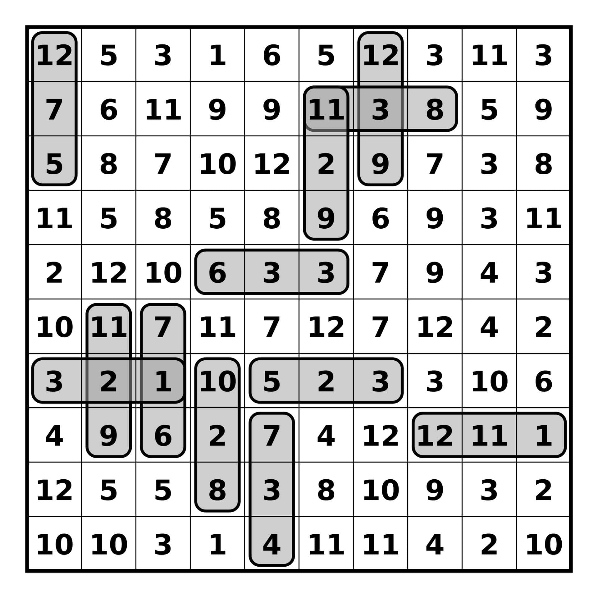 example solution to subtraction search puzzle.