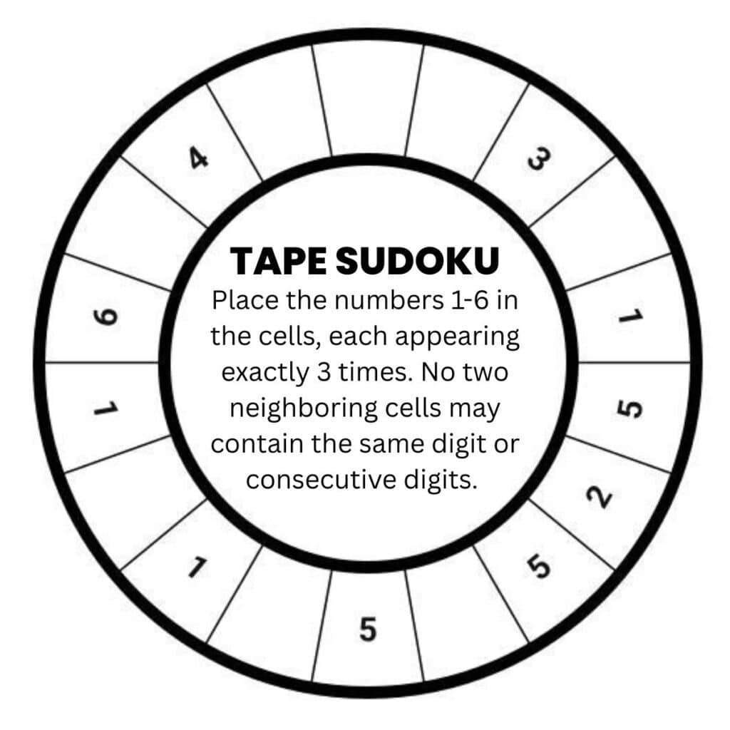 tape sudoku puzzle instructions.