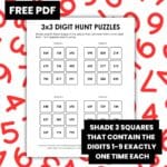 3x3 digit hunt logic puzzles.