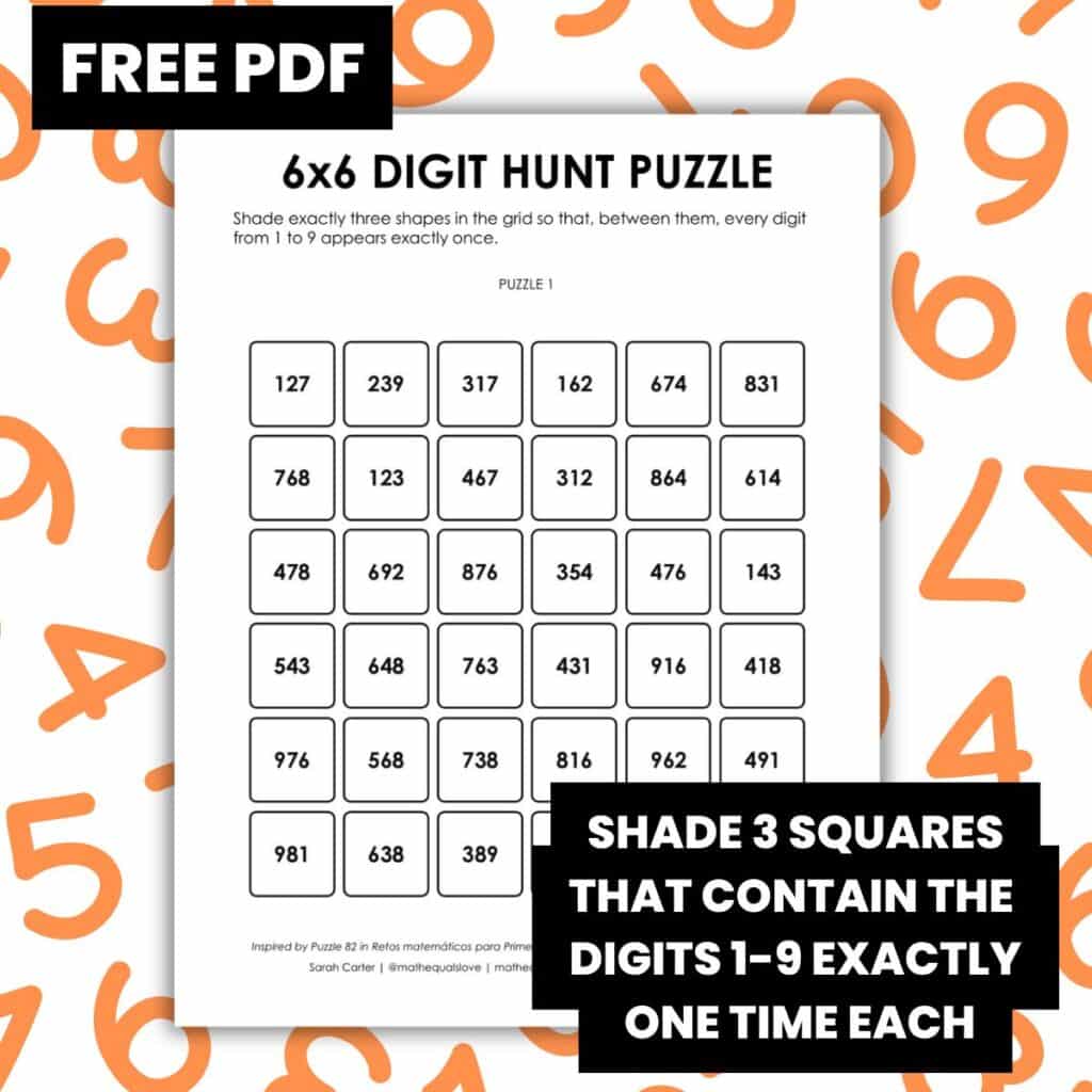 6x6 digit hunt puzzles.