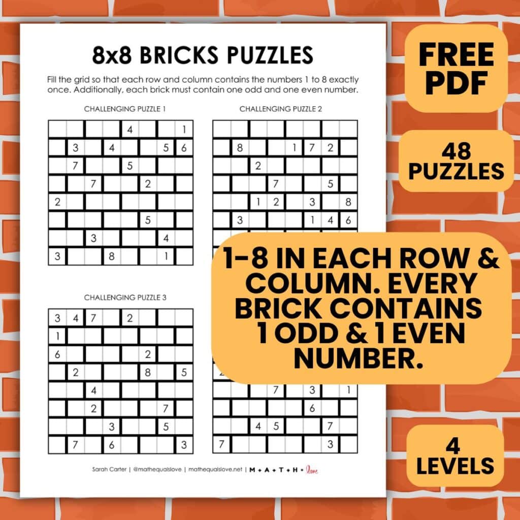 8x8 bricks logic puzzles.