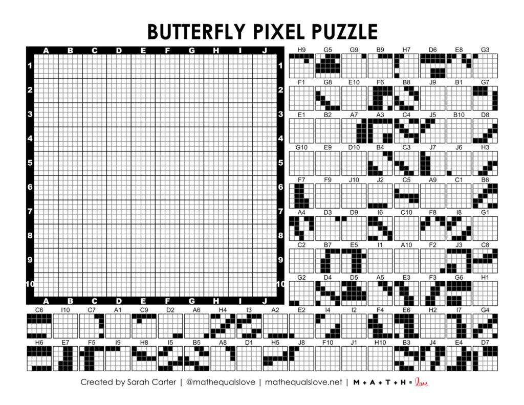 screenshot of butterfly spring pixel puzzle.