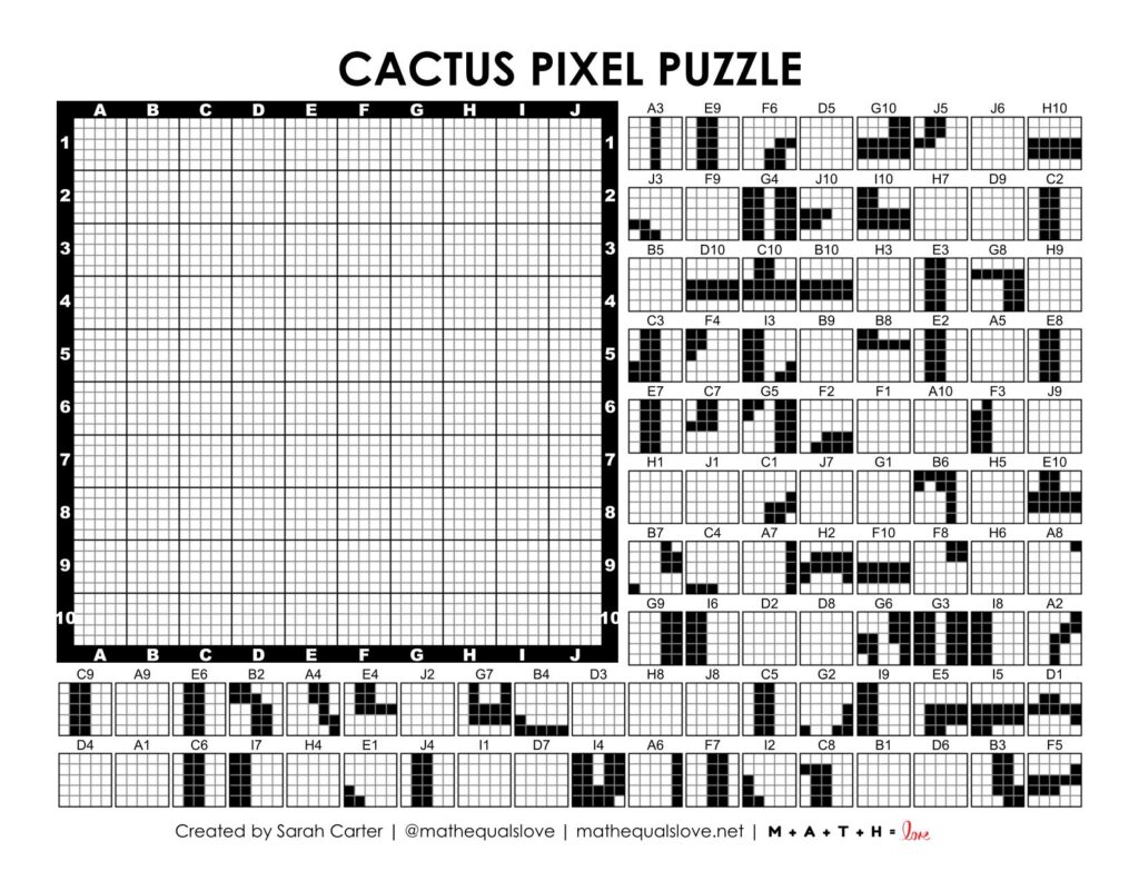 screenshot of cactus desert pixel puzzle.