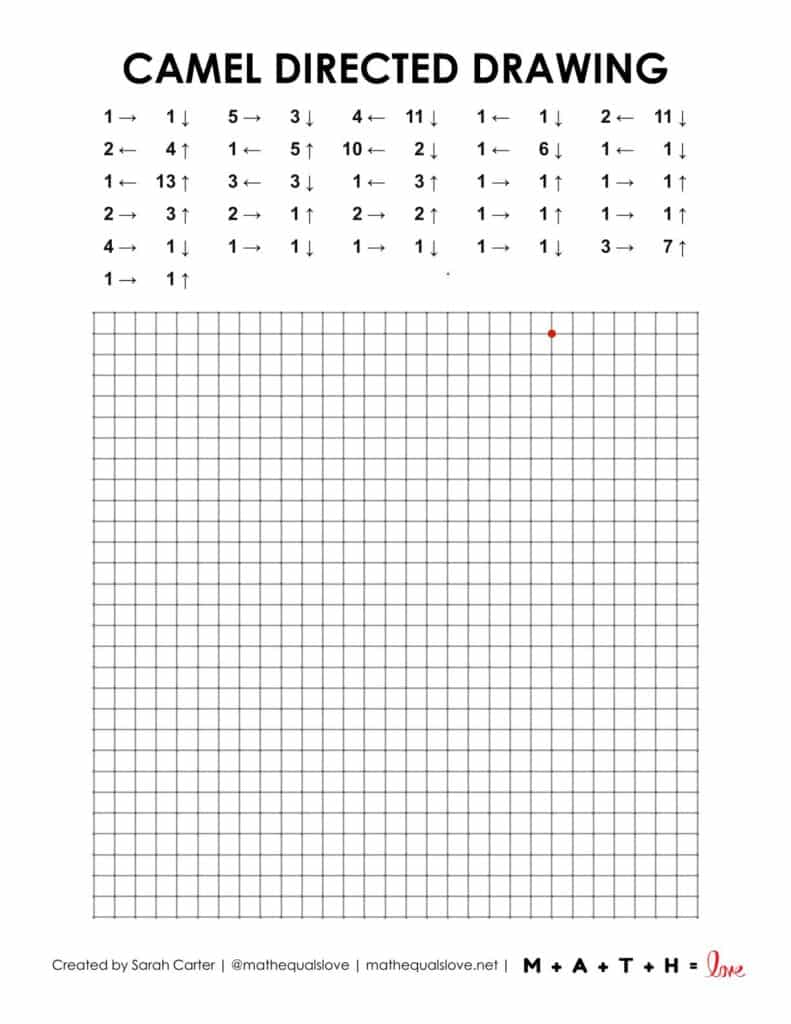 camel directed drawing worksheet activity.