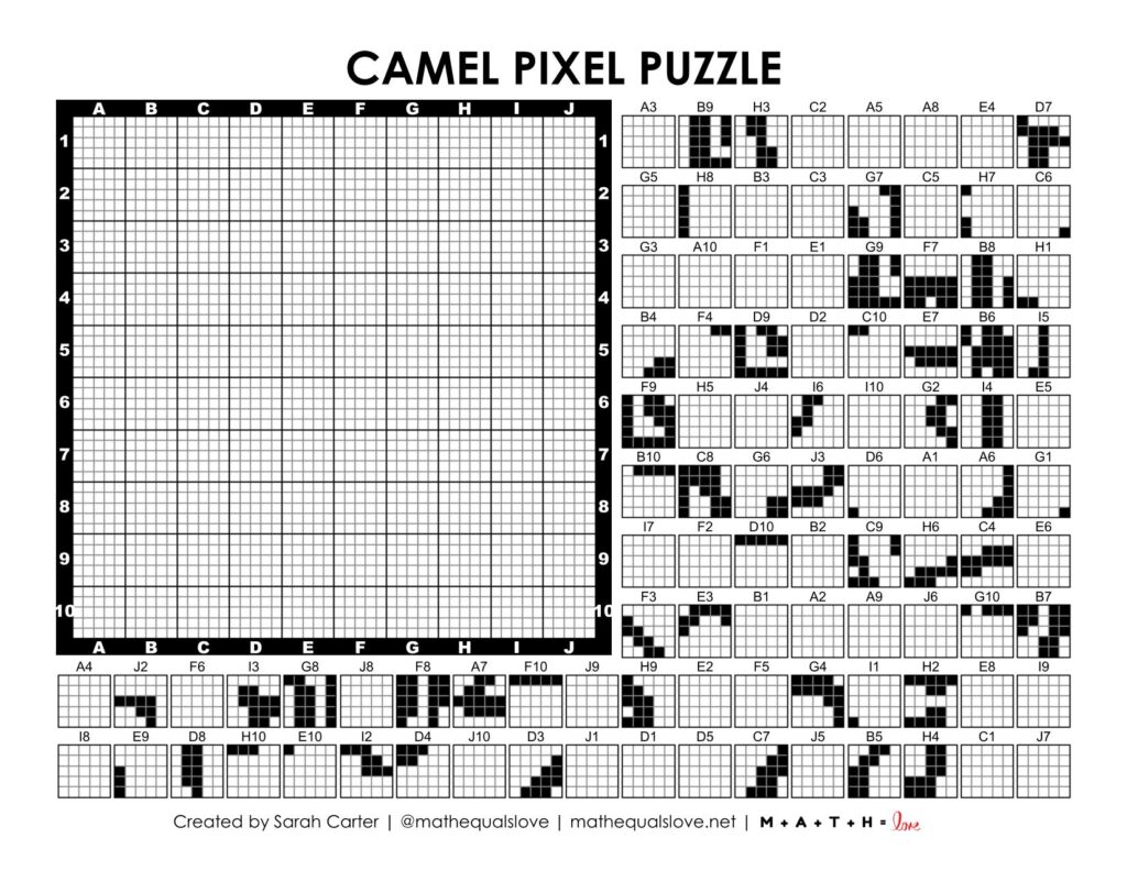 screenshot of camel desert pixel puzzle.